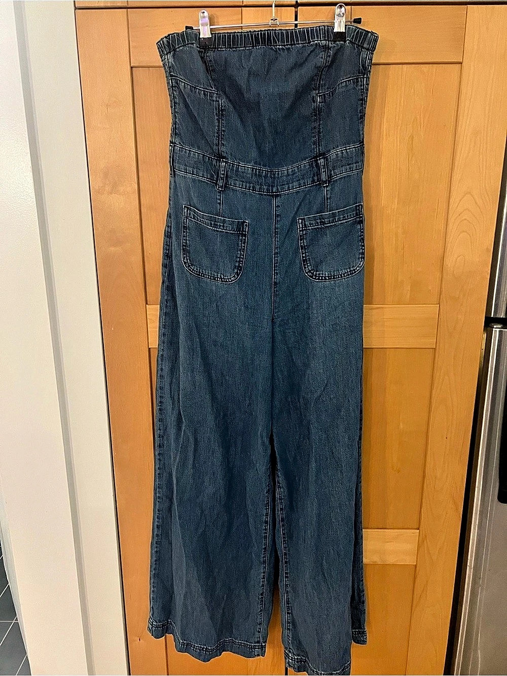 Pilcro Denim Wide Leg Jumpsuit in Blue - Picture 2 of 5